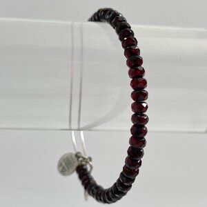 Alex + Ani garnet beaded bangle bracelet